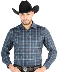 El General - Men’s Western Shirt in Navy-White Plaid 44706 - OriginalWestern.com