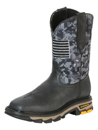 El General Men's Work Boot – Bull Fight Leather – Black 44759 - OriginalWestern.com