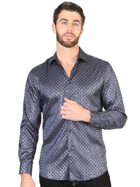 El General - Navy Blue Casual Long-Sleeve Shirt 44551 - OriginalWestern.com