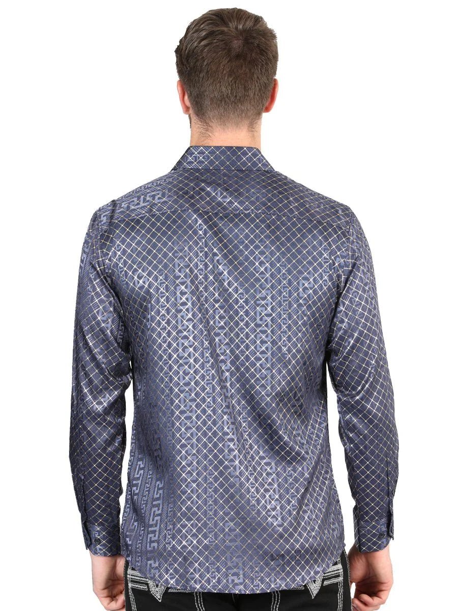 El General - Navy Blue Casual Long-Sleeve Shirt 44551 - OriginalWestern.com