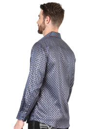 El General - Navy Blue Casual Long-Sleeve Shirt 44551 - OriginalWestern.com