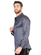 El General - Navy Blue Casual Long-Sleeve Shirt 44551 - OriginalWestern.com
