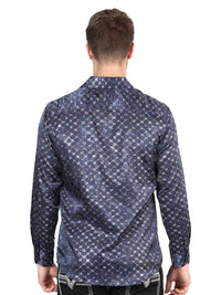 El General Navy/Gold Casual Long-Sleeve Shirt 44548 - OriginalWestern.com