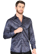 El General Navy/Gold Casual Long-Sleeve Shirt 44548 - OriginalWestern.com