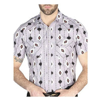 El General - Pale Lilac Short-Sleeve Western Shirt with Tribal-Inspired Design 44461 - OriginalWestern.com