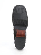 El General Premium Laser Cut Leather Square Toe Ankle Boots with Zipper - Brown - OriginalWestern.com