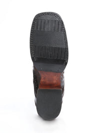 El General Premium Laser Cut Leather Square Toe Ankle Boots with Zipper - Brown - OriginalWestern.com