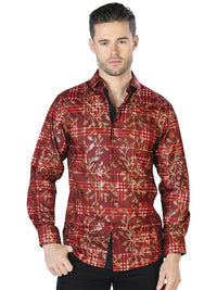 El General - Red Gold Casual Long Sleeve Shirt 44021 - OriginalWestern.com