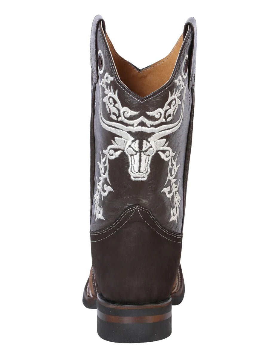 El General Rodeo Boot–Crazy Brown/Dark Brown with Embroidery 34311 - OriginalWestern.com