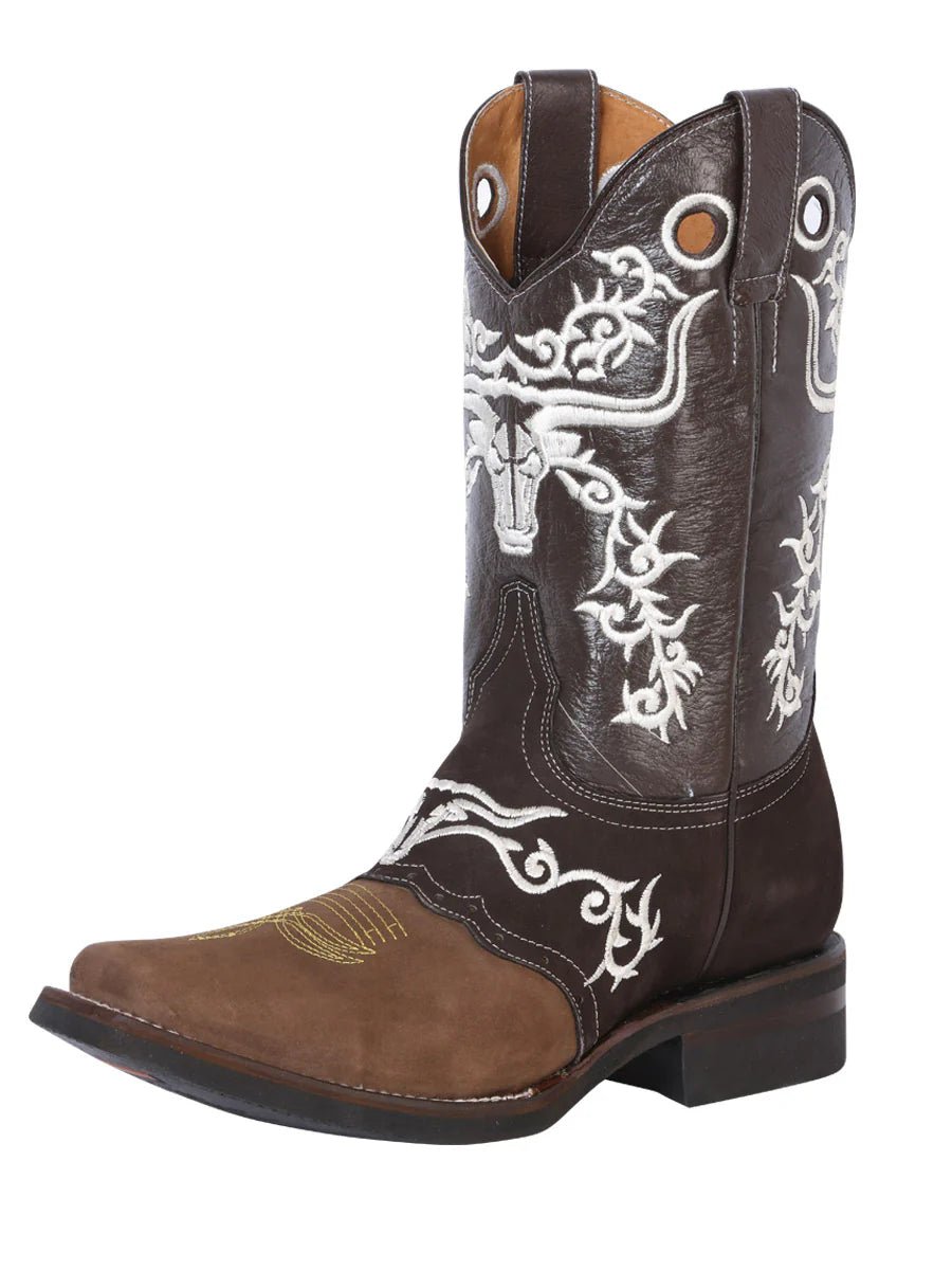 El General Rodeo Boot–Crazy Brown/Dark Brown with Embroidery 34311 - OriginalWestern.com