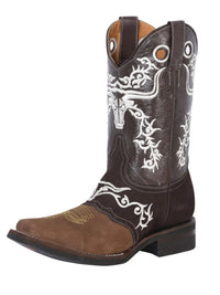 El General Rodeo Boot–Crazy Brown/Dark Brown with Embroidery 34311 - OriginalWestern.com