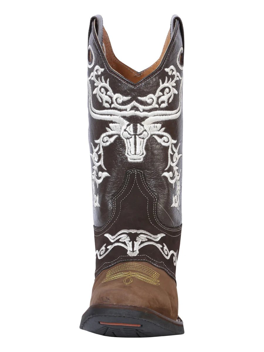 El General Rodeo Boot–Crazy Brown/Dark Brown with Embroidery 34311 - OriginalWestern.com