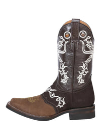 El General Rodeo Boot–Crazy Brown/Dark Brown with Embroidery 34311 - OriginalWestern.com