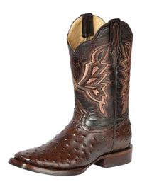 El General Rodeo Boot–Imit Avestruz–Brown 44665 - OriginalWestern.com