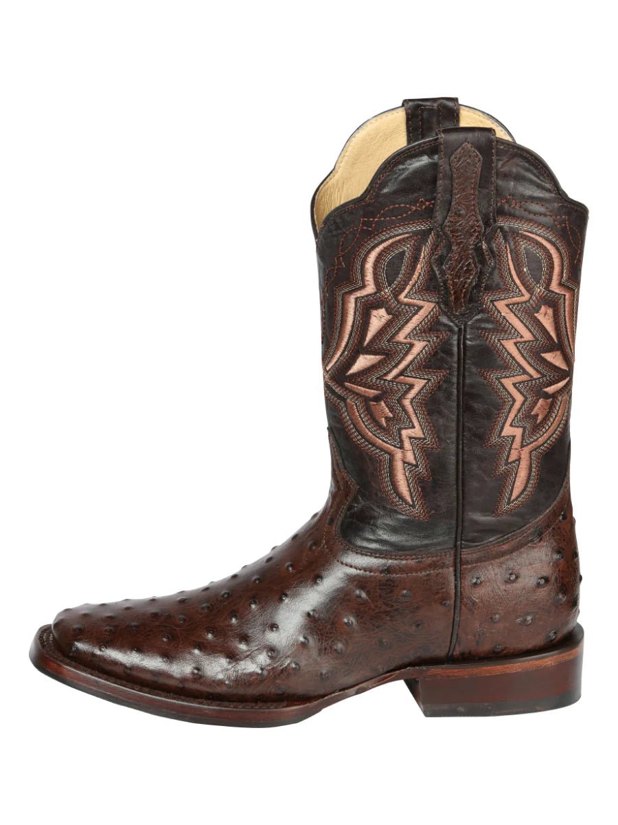 El General Rodeo Boot–Imit Avestruz–Brown 44665 - OriginalWestern.com
