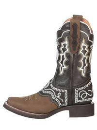 El General Rodeo Boot–Nobuck Dark Brown with Embroidery 51117 - OriginalWestern.com