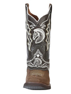 El General Rodeo Boot–Nobuck Dark Brown with Embroidery 51117 - OriginalWestern.com