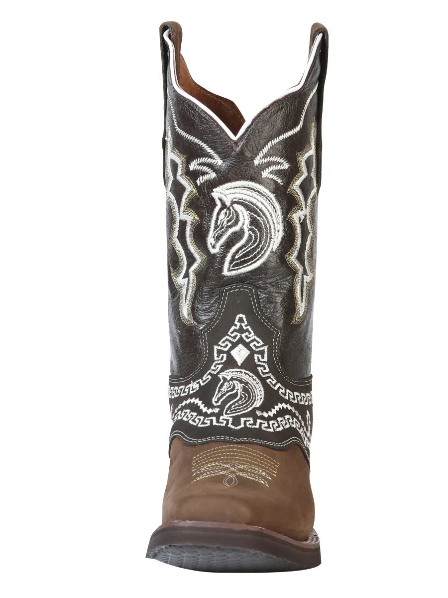 El General Rodeo Boot–Nobuck Dark Brown with Embroidery 51117 - OriginalWestern.com