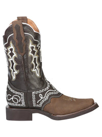 El General Rodeo Boot–Nobuck Dark Brown with Embroidery 51117 - OriginalWestern.com
