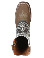 El General Rodeo Boot–Nobuck Dark Brown with Embroidery 51117 - OriginalWestern.com