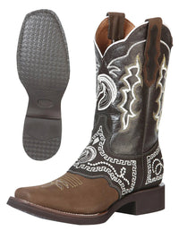 El General Rodeo Boot–Nobuck Dark Brown with Embroidery 51117 - OriginalWestern.com