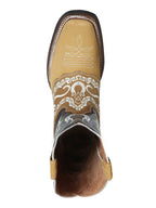 El General Rodeo Boot–Nobuck Honey with Embroidery 51111 - OriginalWestern.com
