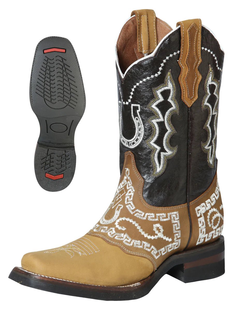 El General Rodeo Boot–Nobuck Honey with Embroidery 51111 - OriginalWestern.com