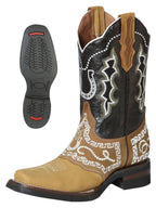 El General Rodeo Boot–Nobuck Honey with Embroidery 51111 - OriginalWestern.com