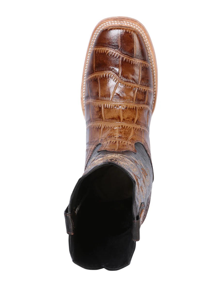 El General Rodeo Boot–Printed Caiman Light Brown 41794 - OriginalWestern.com