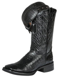 El General Rodeo–Printed Alligator Leather Boots–Black 44671 - OriginalWestern.com