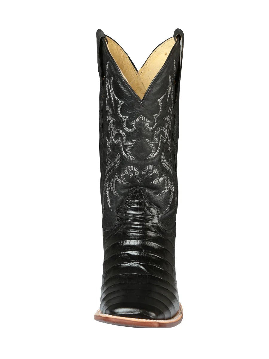 El General Rodeo–Printed Alligator Leather Boots–Black 44938 - OriginalWestern.com