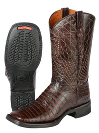 El General Rodeo–Printed Alligator Leather Boots–Brown 44672 - OriginalWestern.com