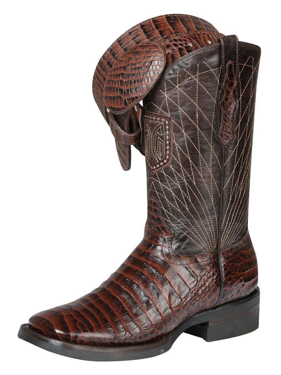 El General Rodeo–Printed Alligator Leather Boots–Brown 44672 - OriginalWestern.com