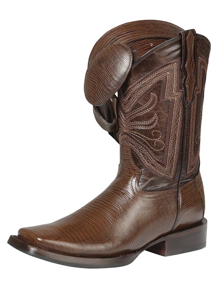 El General Rodeo–Printed Lizard Leather Boots–Brown 44674 - OriginalWestern.com