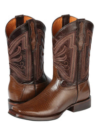 El General Rodeo–Printed Lizard Leather Boots–Brown 44674 - OriginalWestern.com