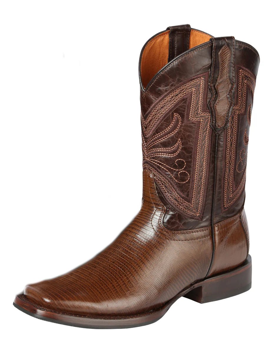 El General Rodeo–Printed Lizard Leather Boots–Brown 44674 - OriginalWestern.com