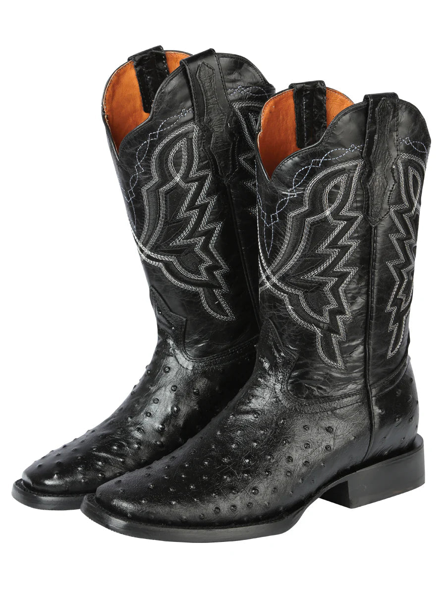 El General Rodeo–Printed Osther Skin Boot–Black 44673 - OriginalWestern.com