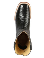 El General Rodeo–Printed Ostrich Leather Boots–Black 44935 - OriginalWestern.com