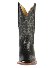 El General Rodeo–Printed Ostrich Leather Boots–Black 44935 - OriginalWestern.com