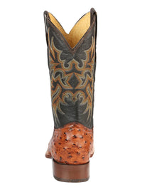 El General Rodeo–Printed Ostrich Leather Boots–Cognac 44936 - OriginalWestern.com