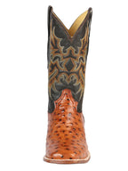 El General Rodeo–Printed Ostrich Leather Boots–Cognac 44936 - OriginalWestern.com
