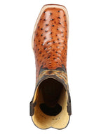 El General Rodeo–Printed Ostrich Leather Boots–Cognac 44936 - OriginalWestern.com