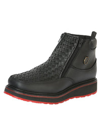 El General Sefeni Men's Double Zipper Shoe Crazy Leather–Black 45394 - OriginalWestern.com