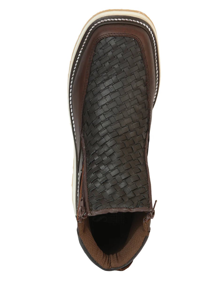 El General Sefeni Men's Double Zipper Shoe Crazy Leather–Choco 45395 - OriginalWestern.com