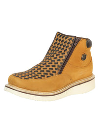 El General Sefeni Men's Double Zipper Shoe Crazy Leather–Honey 45396 - OriginalWestern.com