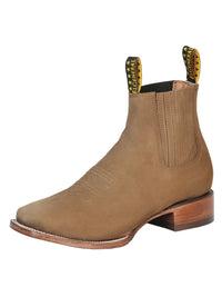 El General Square Toe Ankle Boot–Nobuck Brown 126189 - OriginalWestern.com