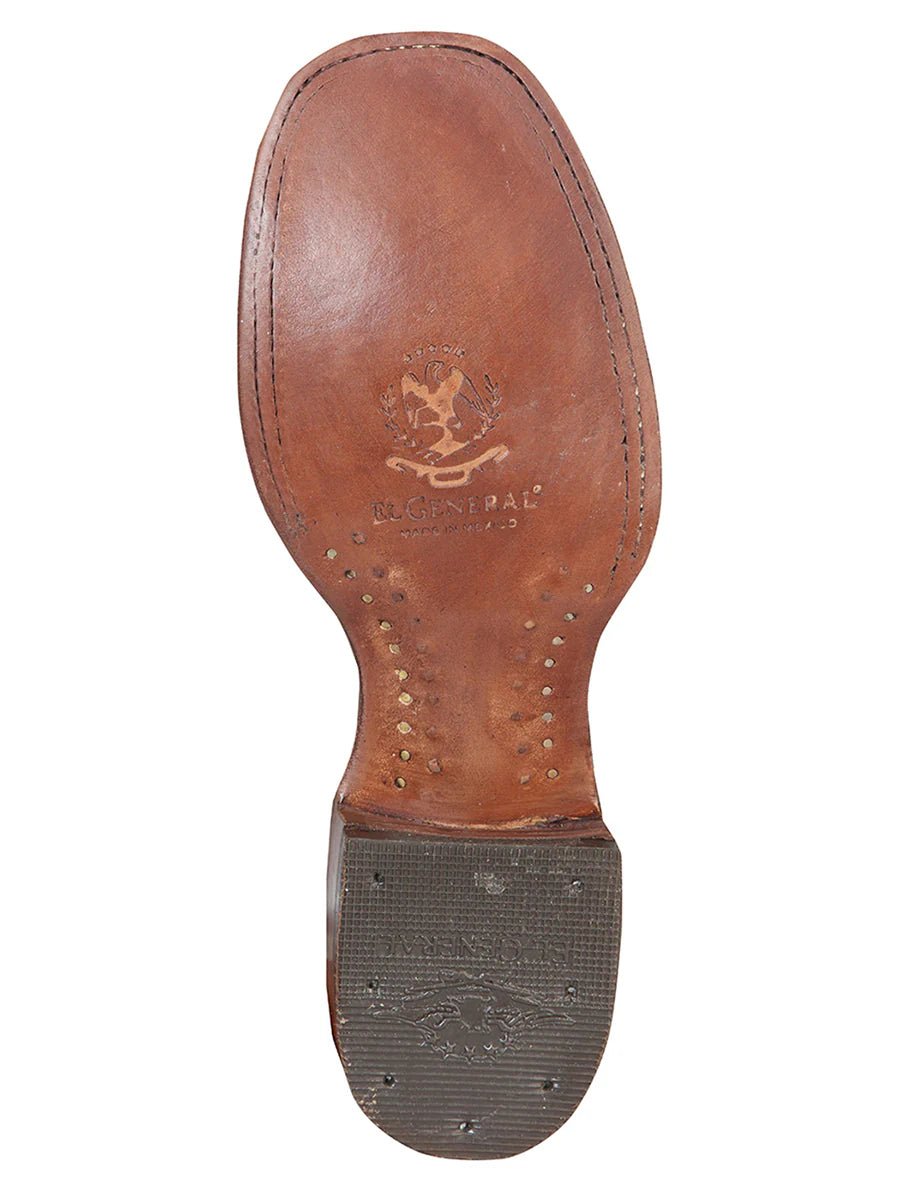 El General Square Toe Ankle Boot–Nobuck Brown 126192 - OriginalWestern.com