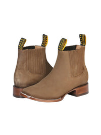 El General Square Toe Ankle Boot–Nobuck Brown 126192 - OriginalWestern.com