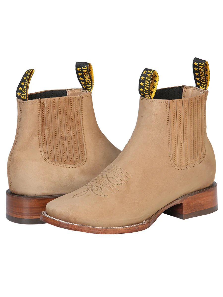 El General Square Toe Ankle Boot – Nobuck Sand 126191 - OriginalWestern.com