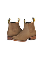 El General Square Toe Ankle Boot–Nubuck Brown 126198 - OriginalWestern.com